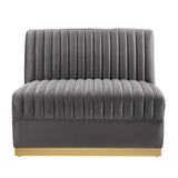 Sanguine Channel Tufted Performance Velvet Modular Sectional Sofa Armless Chair by Lefancy