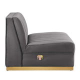 Sanguine Channel Tufted Performance Velvet Modular Sectional Sofa Armless Chair by Lefancy