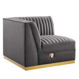 Sanguine Channel Tufted Performance Velvet Modular Sectional Sofa Left Corner Chair by Lefancy