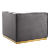 Sanguine Channel Tufted Performance Velvet Modular Sectional Sofa Left Corner Chair by Lefancy