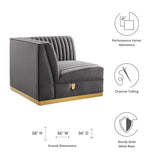 Sanguine Channel Tufted Performance Velvet Modular Sectional Sofa Right Corner Chair by Lefancy