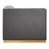 Sanguine Channel Tufted Performance Velvet Modular Sectional Sofa Right Corner Chair by Lefancy