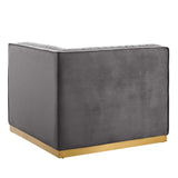 Sanguine Channel Tufted Performance Velvet Modular Sectional Sofa Right Corner Chair by Lefancy