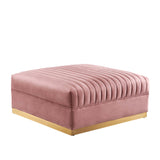 Sanguine Channel Tufted Performance Velvet Modular Sectional Sofa Ottoman by Lefancy