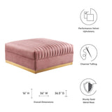 Sanguine Channel Tufted Performance Velvet Modular Sectional Sofa Ottoman by Lefancy