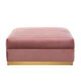 Sanguine Channel Tufted Performance Velvet Modular Sectional Sofa Ottoman by Lefancy