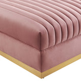 Sanguine Channel Tufted Performance Velvet Modular Sectional Sofa Ottoman by Lefancy