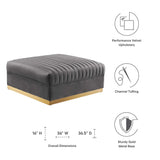 Sanguine Channel Tufted Performance Velvet Modular Sectional Sofa Ottoman by Lefancy