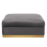 Sanguine Channel Tufted Performance Velvet Modular Sectional Sofa Ottoman by Lefancy