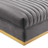Sanguine Channel Tufted Performance Velvet Modular Sectional Sofa Ottoman by Lefancy