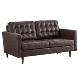 Exalt Tufted Leather Loveseat by Lefancy