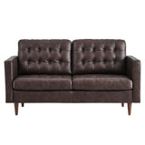 Exalt Tufted Leather Loveseat by Lefancy