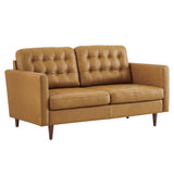 Exalt Tufted Leather Loveseat by Lefancy