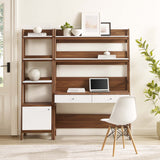 Bixby 2-Piece Wood Office Desk and Bookshelf by Lefancy