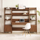 Bixby 3-Piece Wood Office Desk and Bookshelf by Lefancy