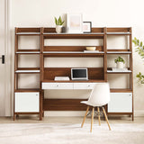 Bixby 3-Piece Wood Office Desk and Bookshelf by Lefancy