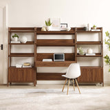 Bixby 3-Piece Wood Office Desk and Bookshelf by Lefancy