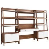 Bixby 3-Piece Wood Office Desk and Bookshelf by Lefancy