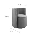 Della Performance Velvet Fabric Swivel Chair by Lefancy