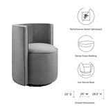 Della Performance Velvet Fabric Swivel Chair by Lefancy