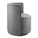 Della Performance Velvet Fabric Swivel Chair by Lefancy