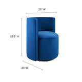 Della Performance Velvet Fabric Swivel Chair by Lefancy