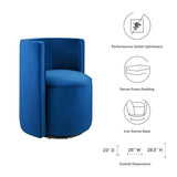 Della Performance Velvet Fabric Swivel Chair by Lefancy