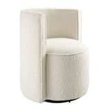 Della Boucle Fabric Swivel Chair by Lefancy