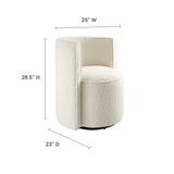 Della Boucle Fabric Swivel Chair by Lefancy