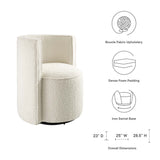 Della Boucle Fabric Swivel Chair by Lefancy