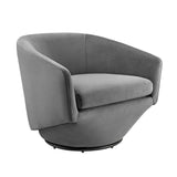 Series Performance Velvet Fabric Swivel Chair by Lefancy