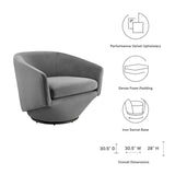 Series Performance Velvet Fabric Swivel Chair by Lefancy