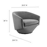 Series Performance Velvet Fabric Swivel Chair by Lefancy