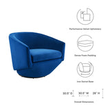 Series Performance Velvet Fabric Swivel Chair by Lefancy