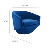 Series Performance Velvet Fabric Swivel Chair by Lefancy