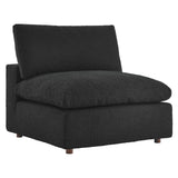 Commix Down Filled Overstuffed Boucle Fabric Armless Chair by Lefancy