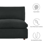 Commix Down Filled Overstuffed Boucle Fabric Armless Chair by Lefancy