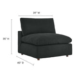 Commix Down Filled Overstuffed Boucle Fabric Armless Chair by Lefancy