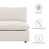 Commix Down Filled Overstuffed Boucle Fabric Armless Chair by Lefancy