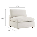 Commix Down Filled Overstuffed Boucle Fabric Armless Chair by Lefancy