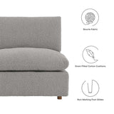 Commix Down Filled Overstuffed Boucle Fabric Armless Chair by Lefancy