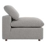 Commix Down Filled Overstuffed Boucle Fabric Armless Chair by Lefancy