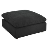 Commix Down Filled Overstuffed Boucle Fabric Ottoman by Lefancy