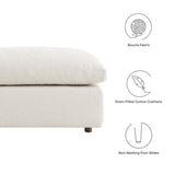 Commix Down Filled Overstuffed Boucle Fabric Ottoman by Lefancy