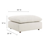 Commix Down Filled Overstuffed Boucle Fabric Ottoman by Lefancy