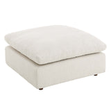 Commix Down Filled Overstuffed Boucle Fabric Ottoman by Lefancy