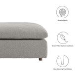 Commix Down Filled Overstuffed Boucle Fabric Ottoman by Lefancy