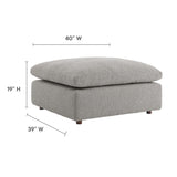 Commix Down Filled Overstuffed Boucle Fabric Ottoman by Lefancy