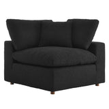 Commix Down Filled Overstuffed Boucle Fabric Corner Chair by Lefancy