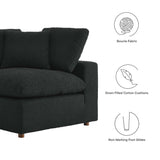 Commix Down Filled Overstuffed Boucle Fabric Corner Chair by Lefancy
